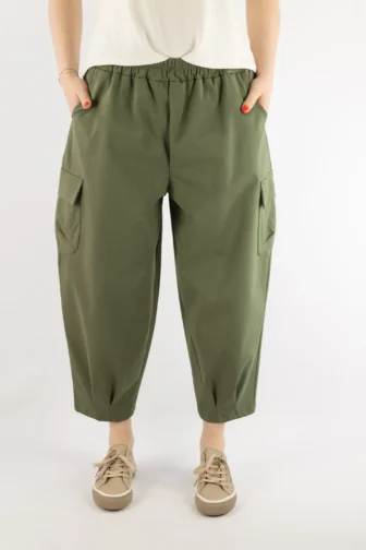 Spodnie damskie balloon khaki