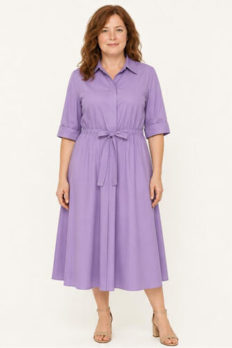 Elegancka sukienka szmizjerka Sun Sun lila